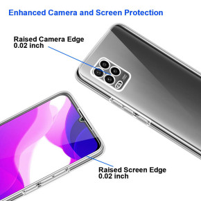 Луксозен ултра тънък Поли-Карбонов комплект предна и задна част със силиконова ТПУ рамка 360° Body Guard за Xiaomi Mi 10 Lite кристално прозрачен